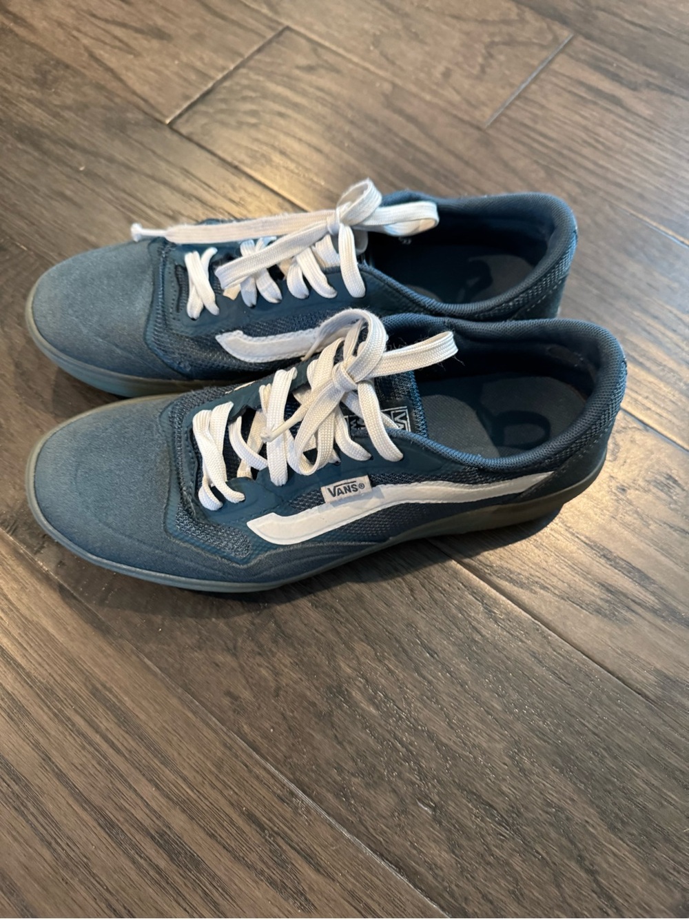 Vans Men's Teal Suede Canvas Low-Top Sneakers with White Stripe